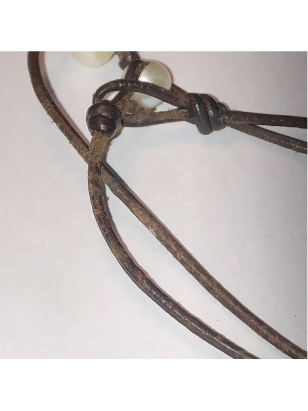 Genuine Pearls Leather Cord Dainty Boho Retro Necklace - Picture 5 of 5